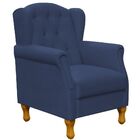 Poltrona Decorativa Para Sala De Estar Yara P02 Suede Azul Ma