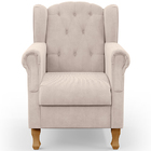 Poltrona Decorativa Para Sala De Estar Yara P02 Suede Bege -