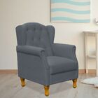 Poltrona Decorativa Para Sala De Estar Yara P02 Suede Cinza -