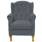 Poltrona Decorativa Para Sala De Estar Yara P02 Suede Cinza -