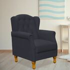 Poltrona Decorativa Para Sala De Estar Yara P02 Suede Preto -