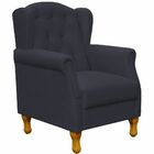 Poltrona Decorativa Para Sala De Estar Yara P02 Suede Preto -