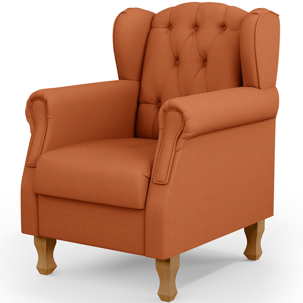 Poltrona Decorativa Para Sala De Estar Yara P02 Tecido Terrac