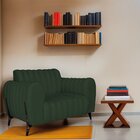 Poltrona Decorativa Para Sala De Estar Zaya Linho Verde