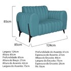 Poltrona Decorativa Para Sala De Estar Zaya Suede Azul Turque