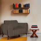 Poltrona Decorativa Para Sala De Estar Zaya Suede Marrom