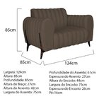 Poltrona Decorativa Para Sala De Estar Zaya Suede Marrom