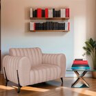 Poltrona Decorativa Para Sala De Estar Zaya Suede Rose