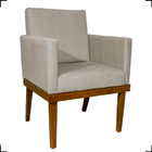 Poltrona Decorativa Para Sala Divine Base Reforçada De Madeir