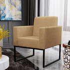 Poltrona Decorativa Para Sala E Recepção Base Fixa De Metal H