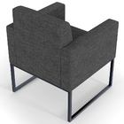 Poltrona Decorativa Para Sala E Recepção Base Fixa De Metal H