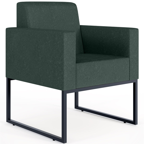 Poltrona Decorativa Para Sala E Recepção Base Fixa De Metal H