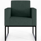 Poltrona Decorativa Para Sala E Recepção Base Fixa De Metal H