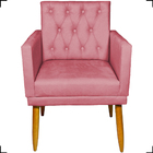 Poltrona Decorativa Para Sala, Escritório, Nina Com Base E Ca