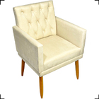 Poltrona Decorativa Para Sala, Escritório, Nina Com Base E Ca