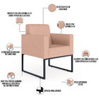 Poltrona Decorativa Para Sala Estar E Recepção Base Fixa De M