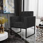 Poltrona Decorativa Para Sala Estar E Recepção Base Fixa De M