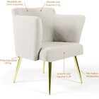 Poltrona Decorativa Para Sala Estar Pés Palito New Bronze Sab