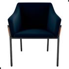 Poltrona Decorativa Para Sala Goiás Veludo Azul