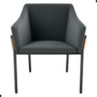 Poltrona Decorativa Para Sala Goiás Veludo Cinza