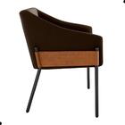 Poltrona Decorativa Para Sala Goiás Veludo Marrom
