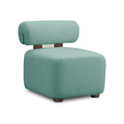 Poltrona Decorativa Para Sala Helora Bouclê Azul Turquesa E03