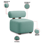 Poltrona Decorativa Para Sala Helora Bouclê Azul Turquesa E03