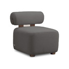 Poltrona Decorativa Para Sala Helora Bouclê Cinza Escuro E03