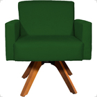 Poltrona Decorativa Para Sala Hope Base Giratória Suede Verde