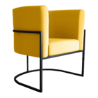 Poltrona Decorativa Para Sala Itália Veludo Amarelo