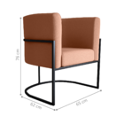 Poltrona Decorativa Para Sala Itália Veludo Ferrugem