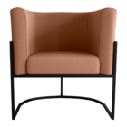 Poltrona Decorativa Para Sala Itália Veludo Ferrugem