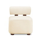 Poltrona Decorativa Para Sala Kit 2 Helora Bouclê Bege E03 -