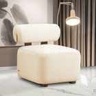 Poltrona Decorativa Para Sala Kit 2 Helora Bouclê Bege E03 -