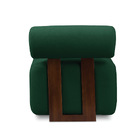 Poltrona Decorativa Para Sala Kit 2 Helora Bouclê Verde E03 -