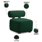 Poltrona Decorativa Para Sala Kit 2 Helora Bouclê Verde E03 -