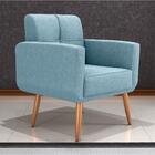 Poltrona Decorativa Para Sala Lages Boucle Azul