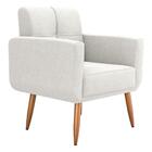 Poltrona Decorativa Para Sala Lages Boucle Bege