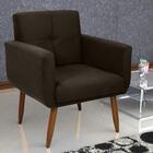 Poltrona Decorativa Para Sala Lages Suede Marrom