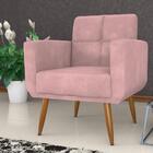 Poltrona Decorativa Para Sala Lages Veludo Turkey Rosa