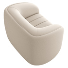 Poltrona Decorativa Para Sala Lazio M03 Veludo Bege - Lyam De