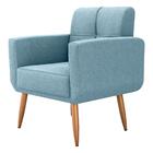 Poltrona Decorativa Para Sala Lilian Boucle Azul