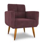 Poltrona Decorativa Para Sala Lilian Veludo Rosê