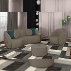 Poltrona Decorativa Para Sala Living Olimpo M03 Veludo Bege E