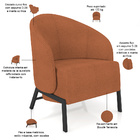 Poltrona Decorativa Para Sala Living Pés Industrial Sierra K0