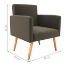 Poltrona Decorativa Para Sala Luan Suede Cappuccino