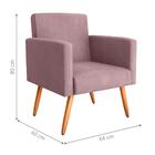 Poltrona Decorativa Para Sala Luan Veludo Turkey Rosa