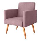 Poltrona Decorativa Para Sala Luan Veludo Turkey Rosa