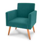 Poltrona Decorativa Para Sala Luan Veludo Verde Menta
