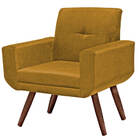 Poltrona Decorativa Para Sala Luna Suede Mostarda - Folk Móve